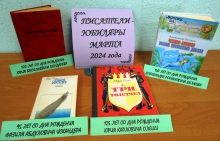 Книжная выставка «Писатели-юбиляры марта»